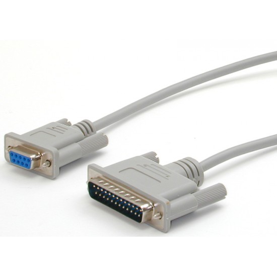 SERIAL -  10 ft. Cross Wired Serial/Null Modem Cable DB9F to DB25M