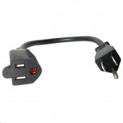 STARTECH EXTENSION NEMA5-15R TO 5-15P - 12INCH 16AWG POWER CABLE