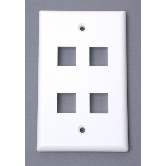 WALL PLATE QUAD WHITE
