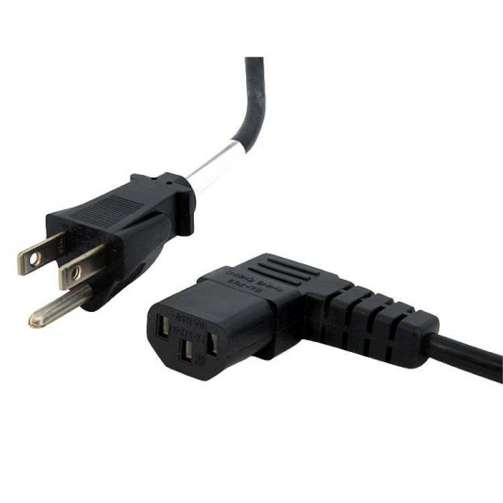 STARTECH POWER CORD NEMA 5-15 TO RIGHT ANGLE C13  - 10FT 18AWG