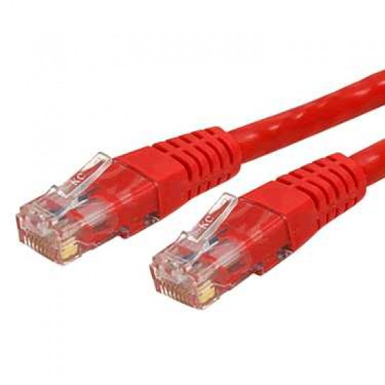 STARTECH 15FT RED MOLDED CAT6 UTP GIGABIT PATCH CABLE
