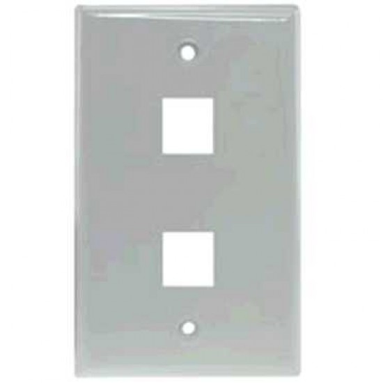 RJ45 DOUBLE WALL PLATE -2 COLORS WHITE