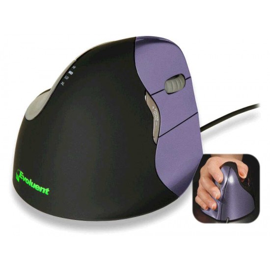 EVOLUENT WIRED SMALL RIGHT HANDED VERTICAL 6 BUTTON USB MOUSE 4
