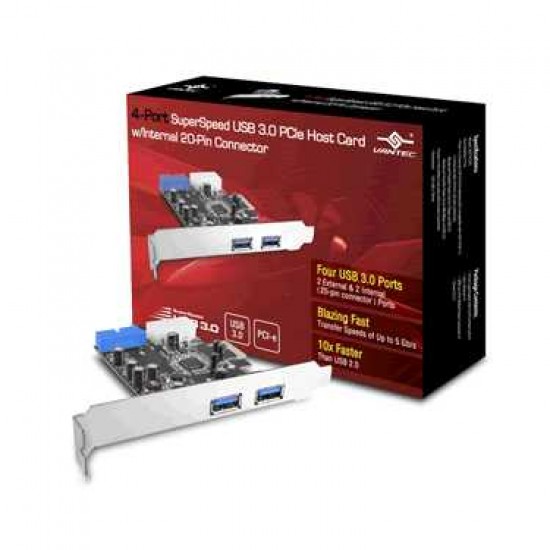 VANTEC 4 PORT USB 3.0 PCI-E HOST CONTROLLER WITH INTERNAL  20 PIN CONNECTOR