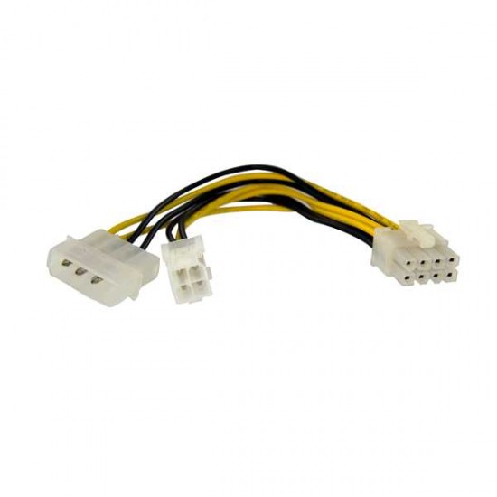 STARTECH 6" 4 PIN TO 8 PIN EPS POWER ADAPTER WITH LP4 F/M