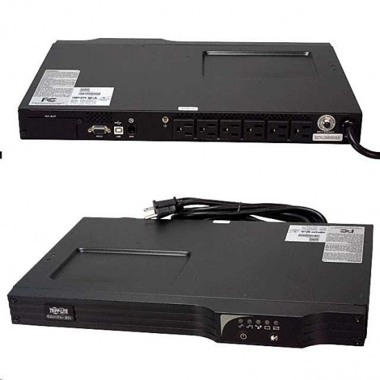 Tripp Lite SMART500RT1U Series 500VA 300W 120V Line-Interactive UPS - 6 NEMA 5-15R Outlets, USB, DB9, Network Card Option, 1U Rack/Tower - 1U Rack/Tower - 4 Hour Recharge - 3.20 Minute Stand-by -120 V AC Input-120 V AC Output-6 x NEMA 5-15R Tripp Lite SMART500RT1U Series 500VA 300W 120V Line-Interactive UPS - 6 NEMA 5-15R Outlets, USB, DB9, Network Card Option, 1U Rack/Tower - 1U Rack/Tower - 4 Hour Recharge - 3.20 Minute Stand-by -120 V AC Input-120 V AC Output-6 x NEMA 5-15R