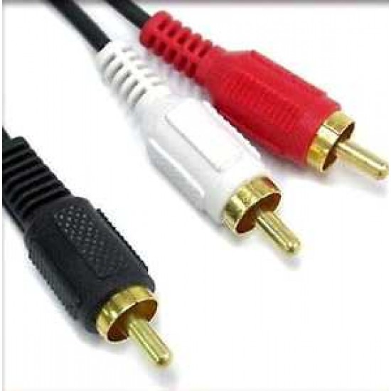 RCA SPLITTER CABLE  1XRCA MALE TO 2XRCA MALE