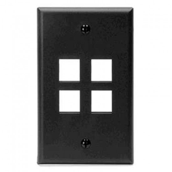 WALL PLATE QUAD BLACK