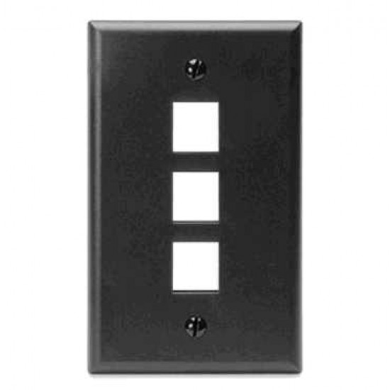 WALL PLATE TRIPLE BLACK