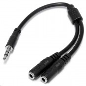 STARTECH SLIM STEREO SPLITTER CABLE -3.5MM TO 2X 3.5 MM FEMALE/FEMALE