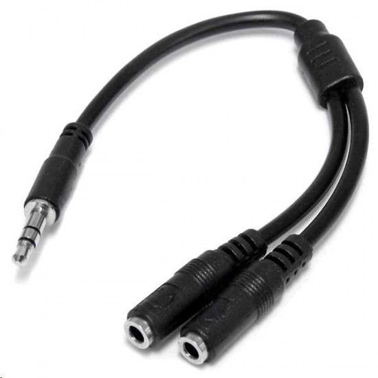 STARTECH SLIM STEREO SPLITTER CABLE -3.5MM TO 2X 3.5 MM FEMALE/FEMALE