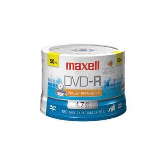 MAXELL 50PK DVDR 8X 4.7GB  WHITE PRINTABLE 50PK