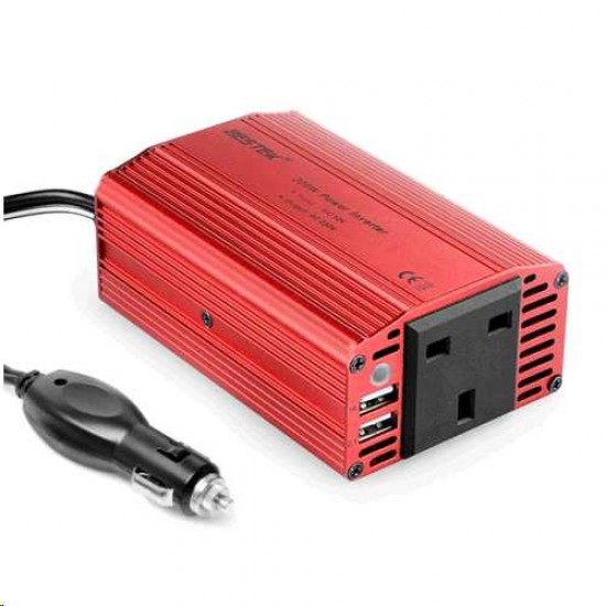 BESTEK 300W Power Inverter with 110V AC Outlet and Dual USB 3.1A