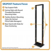 TRIPP LITE 2 POST 42U SMART RACK-BLACK