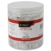 TECHLY Pack of 100 UTP RJ45 Plug for Solid Cable Cat.6