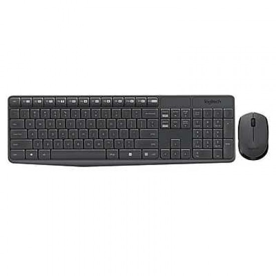 Logitech MK235 Wireless Keyboard & Mouse Combo, Black, English