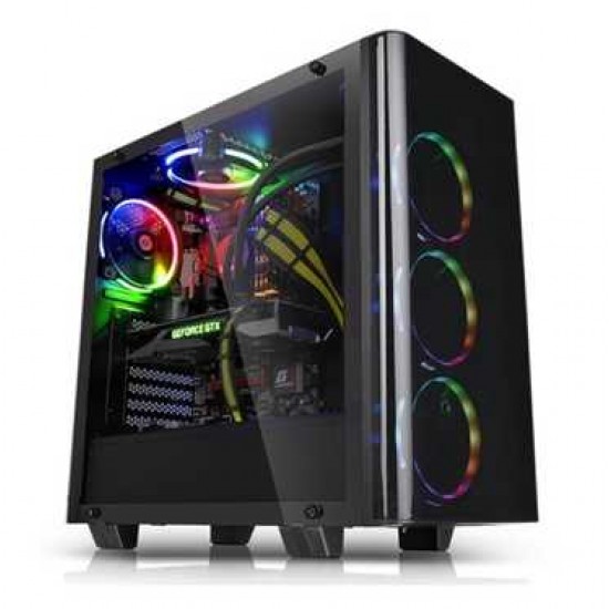 THERMALTAKE TT VIEW 31 TG RGB (CA-1H8-00M1WN-01) 3* RBG RIING FAN ATX CASE