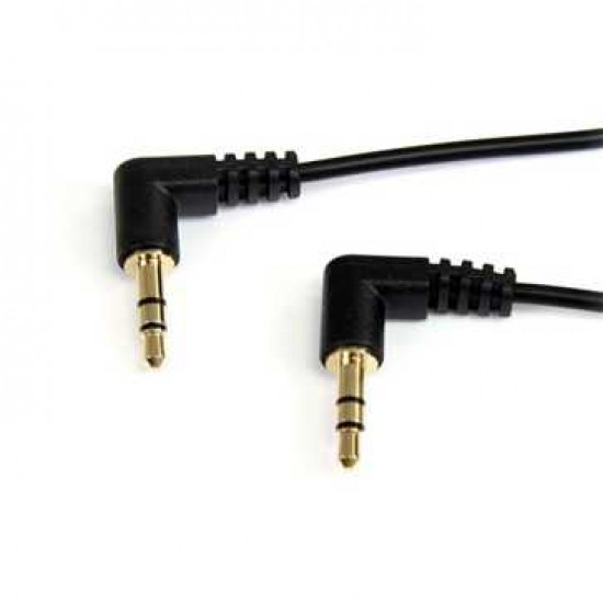 STARTECH  AUDIO 3.5MM SLIM RIGHT ANGLE STEREO  CABLE -M/M 3FT