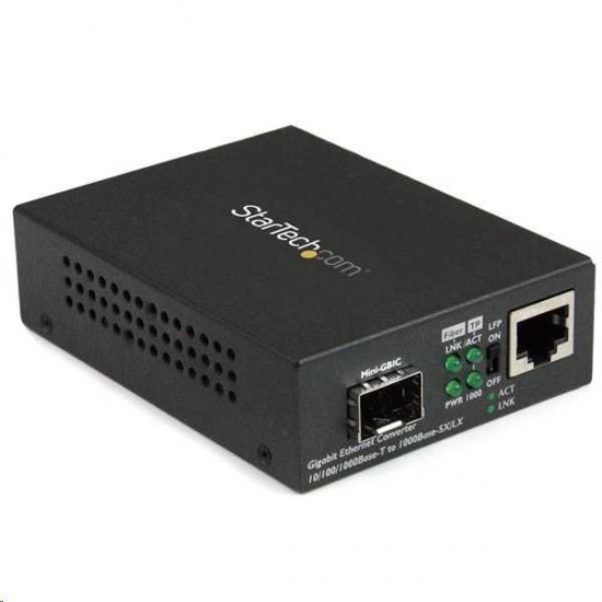 Startech Gigabit Ethernet Fiber Media Converter with Open SFP Slot