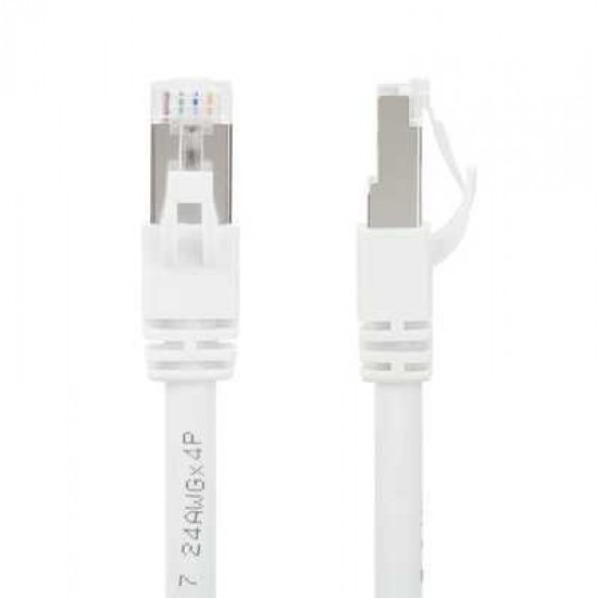 PC 15FT CAT7  WHITE (S/STP S/FTP)  24AWG STRANDED ETHERNET CABLE