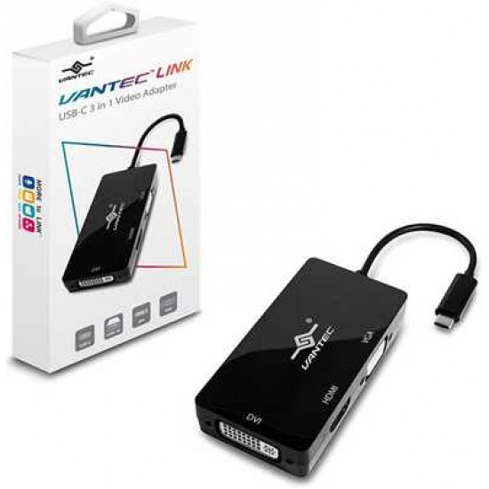 VANTEC LINK USB-C 3 IN 1 VIDEO ADAPTER WITH HDMI 4K/DVI/VGA VANTEC LINK USB-C 3 IN 1 VIDEO ADAPTER WITH HDMI 4K/DVI/VGA