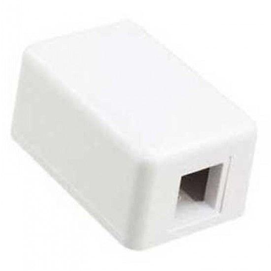 COMMSCOPE ENTERPRISE  1 -PORT SURFACE MOUNT MODULAR BOX WITH 2-SIDE TAPLE AND SCREWS - WHITE