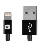 APPLE MFI CERTIFIED LIGHTNING USB CHARGE AND SYNC 3FT BLACK CABLE