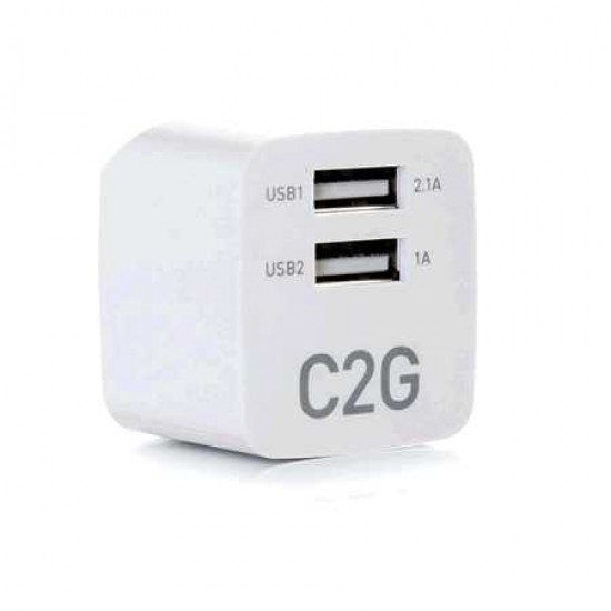 C2G  WALL CHARGER 2 PORT USB  5V 2.1 AMPS