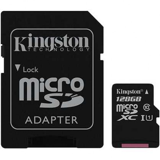 Kingston Canvas Select Plus Class 10 UHS-I A1 microSDXC Card, 128GB w/ Adapter