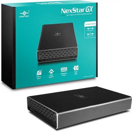 VANTEC NEXSTAR GX 2.5IN SATA HD ENCLOSURE, USB 3.1 TYPE C, BLACK