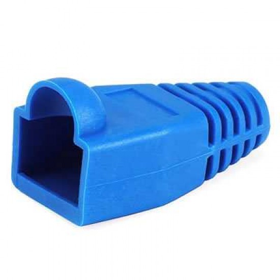 PC CAT5/6 ETHERNET NETWORK CABLE SPRAIN RELIEF BOOTS BLUE- 10PK