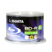 IDATA/RITEK BD-R25GB 6X Blu-Ray White Hub Inkjet Printable, No stacking Ring (NSR) Surface, Single Layer Write-once 50pcs