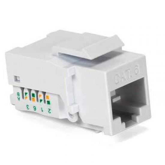 PC CAT6 RJ45 TOOLLESS  KEYSTONE JACK - WHITE