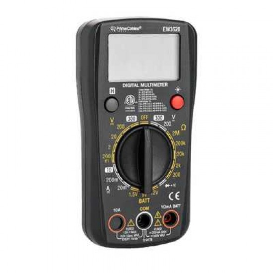 Digital Multimeter with DC/AC Voltage, DC Current, Diode, Continuity Test, cETLus - PrimeCables