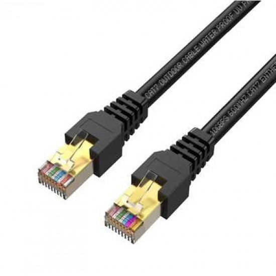 PC CAT7 S/STP 30FT BLACK NETWORK CABLE