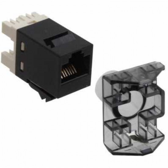 Copper Jack, Cat 6, Commercial, UNIPRISE USL MODULAR RJ45 JACK, CAT 6 UTP, W/OUT DUST CVR, BLACK 760237627