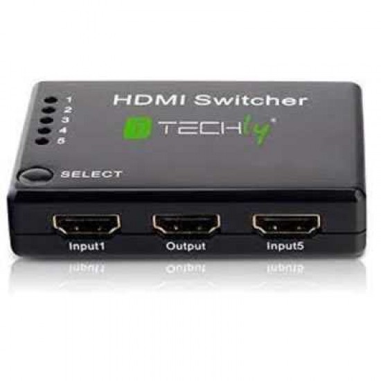 Techly IDATA HDMI-4K51 5 IN 1 OUT HDMI Switch with Remote Control, 4Kx2K, 3D