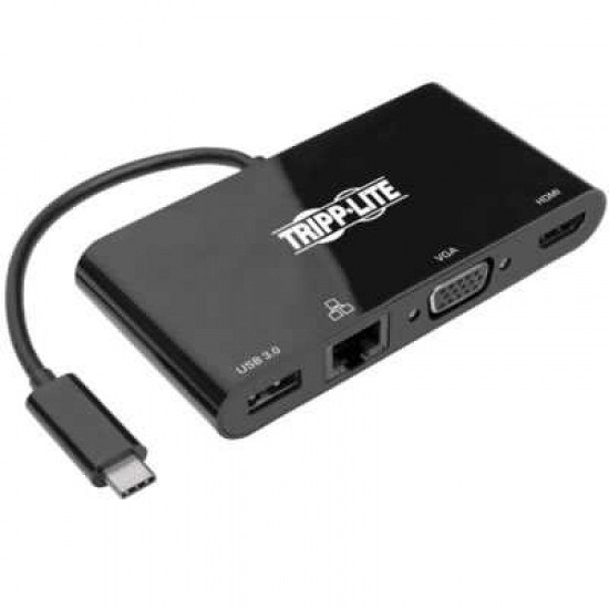 USB C MULTIPORT ADAPTER HUB - WITH 4K HDMI PORT, VGA/USB AND GIGABIT ETHERNET PORT