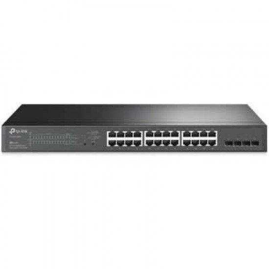 TP-Link JetStream 28-Port Gigabit PoE Smart Switch (TL-SG2428P) - with 24 x PoE+ @250W, 4 x 1G SFP, Rackmount, Limited Lifetime Protection, Centralized Cloud Management, Omada app