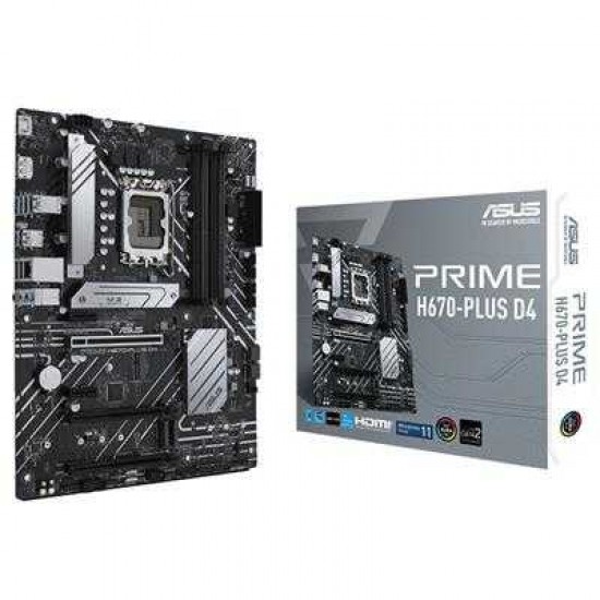 ASUS PRIME H670-PLUS D4 w/ DDR4-3200, 7.1 Audio, Triple M.2, 2.5G LAN, Aura Sync, USB Type-C