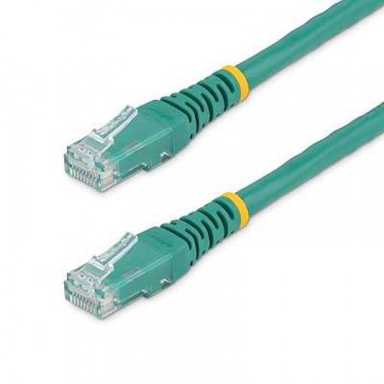 STARTECH 15ft CAT6 Ethernet Cable - Green CAT 6 Gigabit Ethernet Wire -650MHz 100W PoE RJ45 UTP Molded Network/Patch Cord w/Strain Relief/Fluke Tested/Wiring is UL Certified/TIA