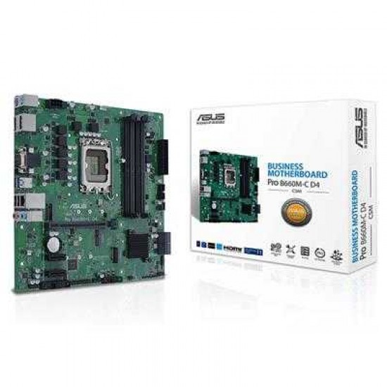 ASUS PRO B660M-C D4 -CSM MICRO ATX - LGA 1700 ( INTEL 12TH-13TH GEN ) DDR4  MOTHERBOARD