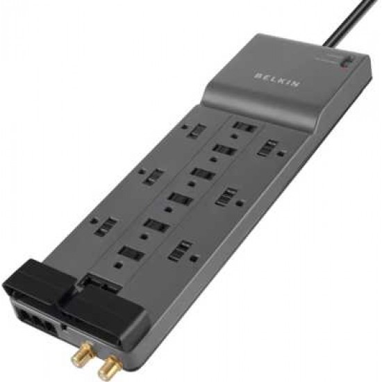BELKIN  SURGE PROTECTOR POWER  BAR WITH 12 OUTLETS  AND 10FT CORD