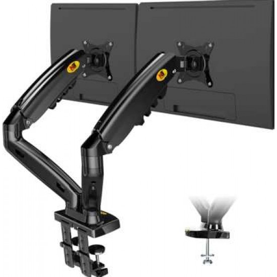 NORTH BAYOU DUAL GAS STRUT FLEXI DESKTOP MOUNT FOR MONITORS -22- 32 INCHES