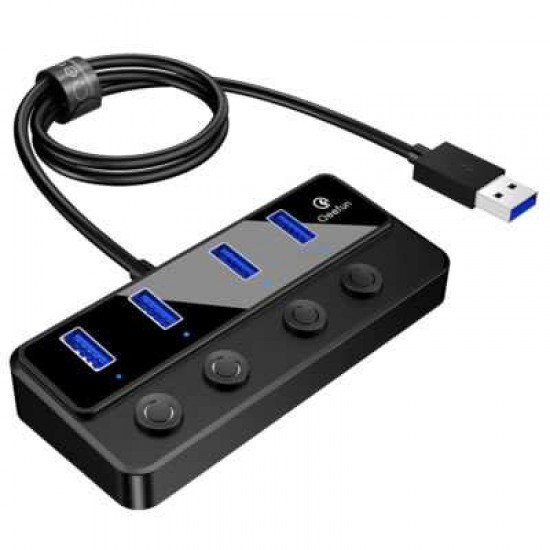 QEEFUN 4 PORT USB 3.0 DATA HUB WITH TYPE-C POWER PORT