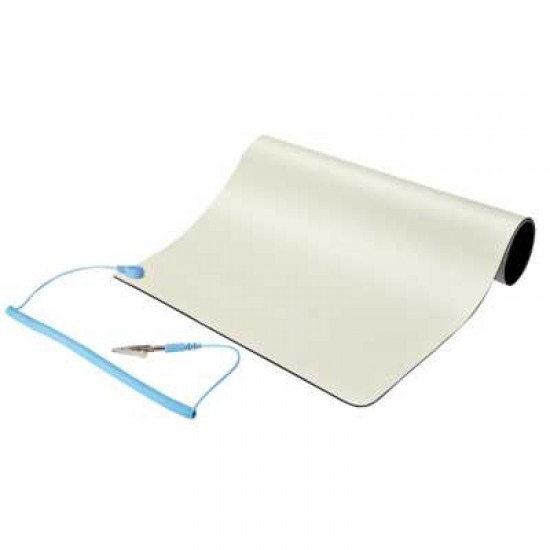 Anti Static Mat, ESD Mat for Electronics Repair, Anti Static Table/Desk Mat w/Detachable Grounding Wire, ANSI/ESD S 4.1, Flexible Thermoplastic Work Pad/Mat, 11x18in (30x46cm)