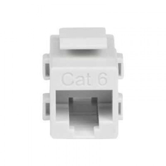 KEYSTONE JACK CAT6 -WHITE - WITH STRAIN RELIEF CAP