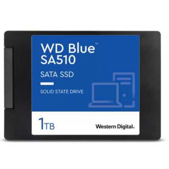Western Digital 1TB WD Blue SA510 SATA Internal Solid State Drive SSD - SATA III 6 Gb/s, 2.5"/7mm, Up to 560 MB/s - WDS100T3B0A