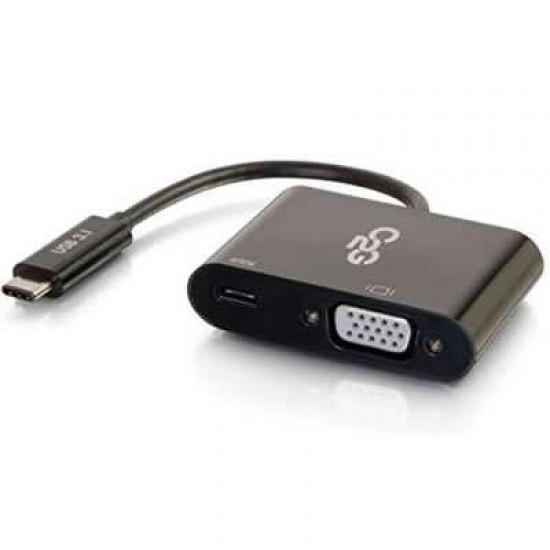 USB-C® to VGA Video Multiport Adapter with Power Delivery up to 60W - Black
