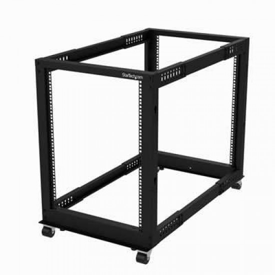 STARTECH 15U Open Frame Server Rack w/adjustable mounting depth of 22in-40in & 30in tall design - Mobile Data IT rack w/casters/levelling feet cage nuts/screws cable mgmt hooks & assembly tools - Steel 19in EIA/ECA-310 frame for max ventilation - STARTECH 15U Open Frame Server Rack w/adjustable mounting depth of 22in-40in & 30in tall design - Mobile Data IT rack w/casters/levelling feet cage nuts/screws cable mgmt hooks & assembly tools - Steel 19in EIA/ECA-310 frame for max ventilation -